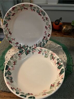 🥰Emma Bridgewater Pale Sweet Pea Set 2 Ceramic Serving Bowls W 9” Depth 2.5”🥰